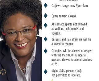 Prime Minister, The Hon. Mia Amor Mottley, has announced significant easing of the covid-19 restrictions.
