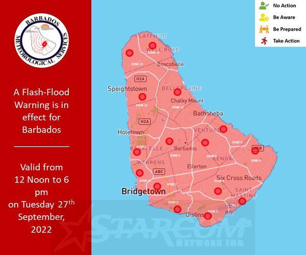 Flood Warning Extended for Central Areas