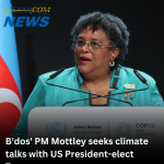 B’dos’ PM Mottley seeks climate talks with US President-elect Trump