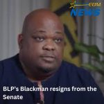 Blackman constitutionally resigns as Senator and Minister