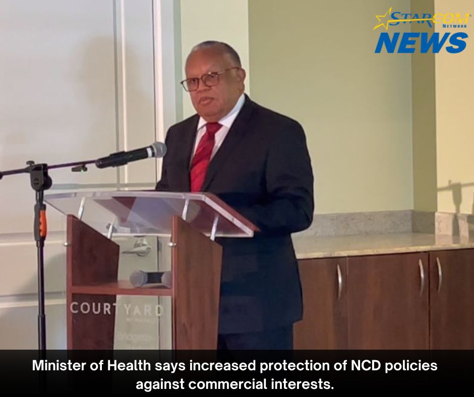 Minister of Health says increased protection of NCD policies against commercial interests.
