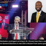A Barbados contingent arriving in St. Vincent less than a week before General Elections is met with criticism from some quarters.