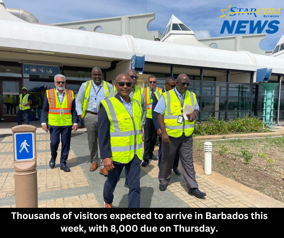 Thousands of visitors expected to arrive in Barbados this week, with 8,000 due on Thursday.