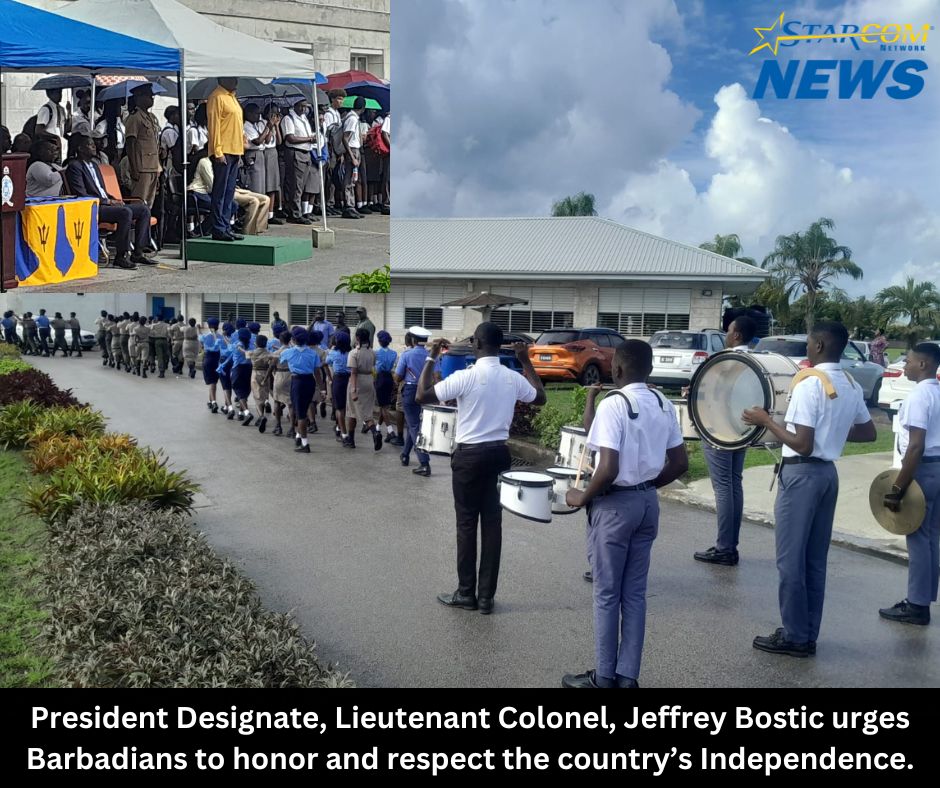 President Designate, Lieutenant Colonel, Jeffrey Bostic urges Barbadians to honor and respect the country’s Independence.