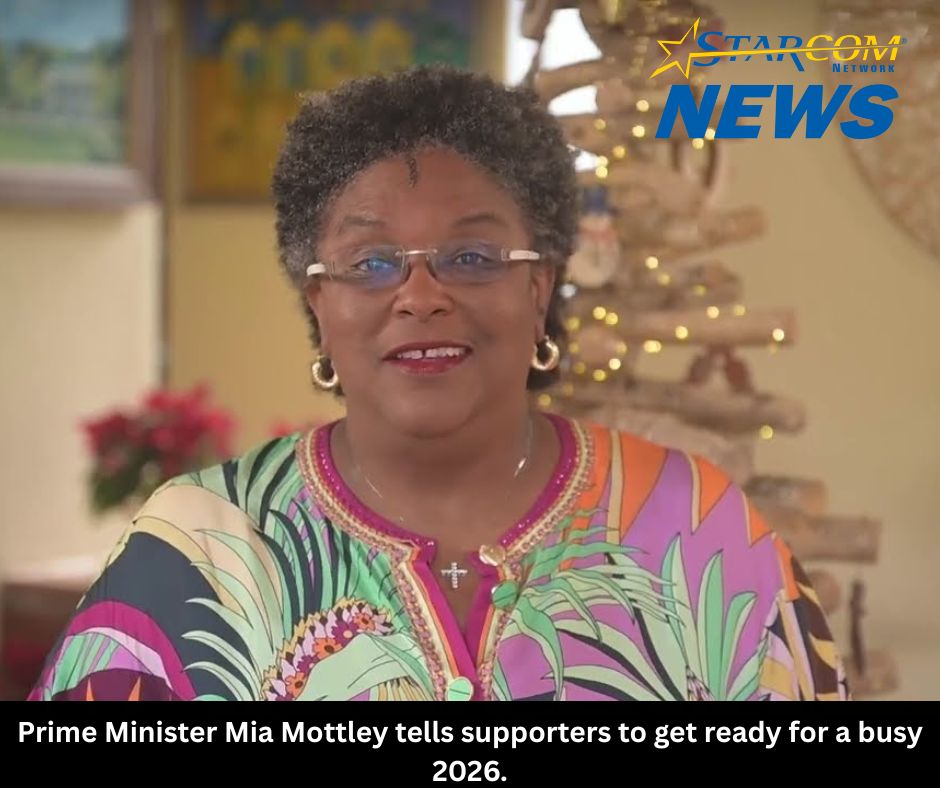 Prime Minister Mia Mottley tells supporters to get ready for a busy 2026.