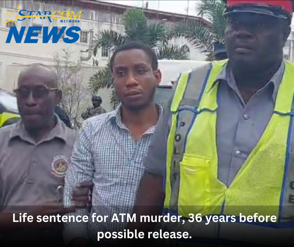 Life sentence for ATM murder, 36 years before possible release.