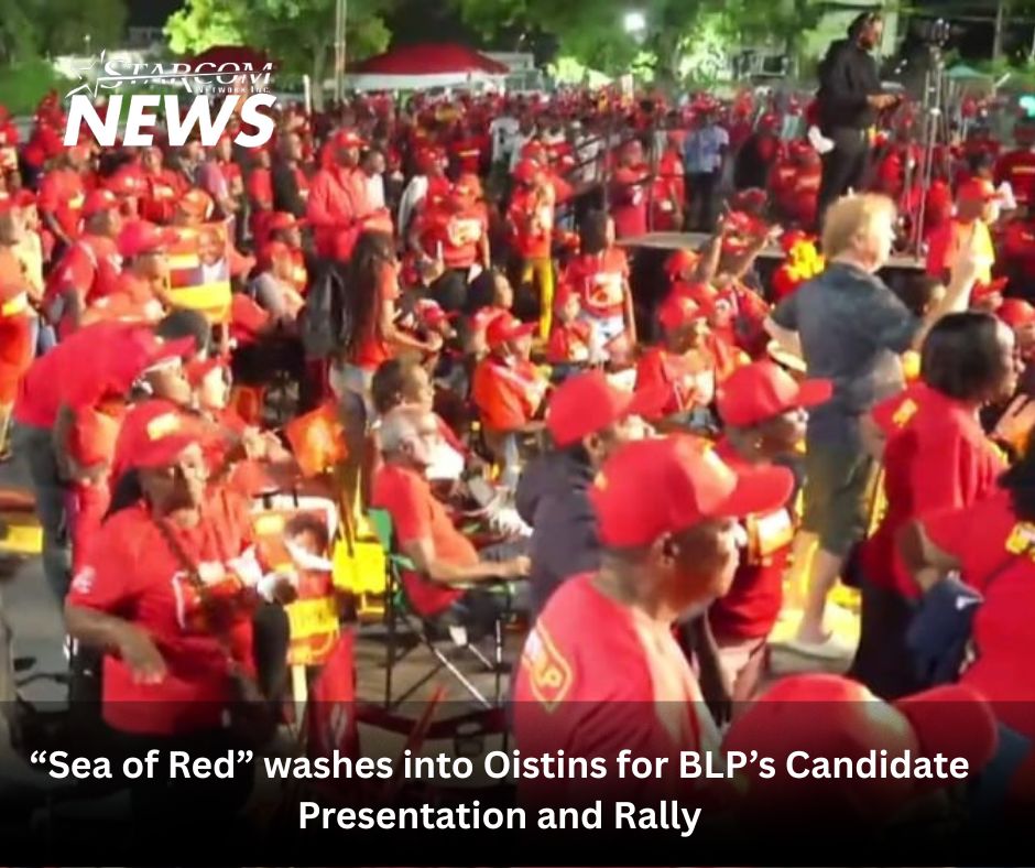 “Sea of Red” washes into Oistins for BLP rally